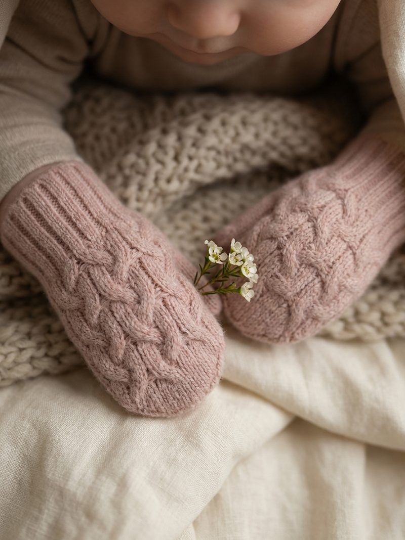 Baby Cashmere Cable-Knit Mittens