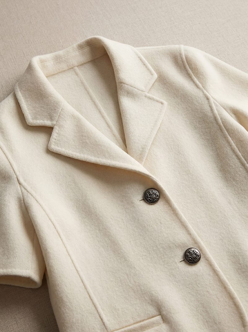 Ivory Short-Sleeve Cashmere Jacket