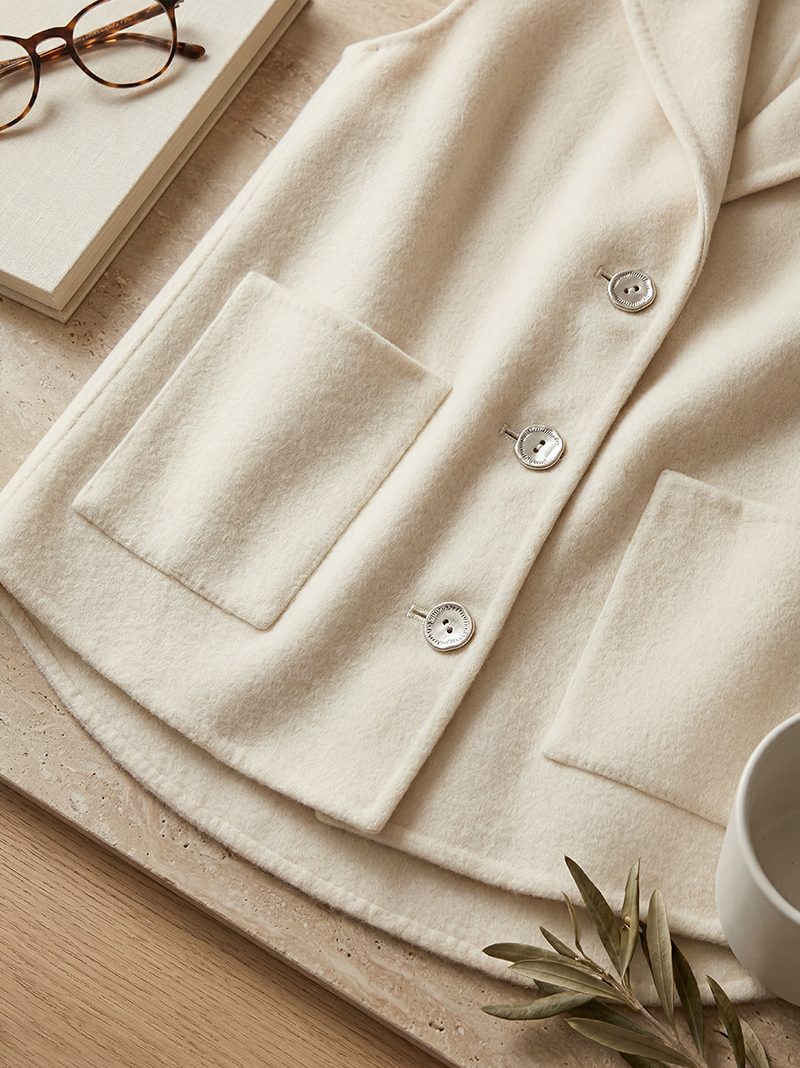 Ivory Cashmere Sleeveless Jacket
